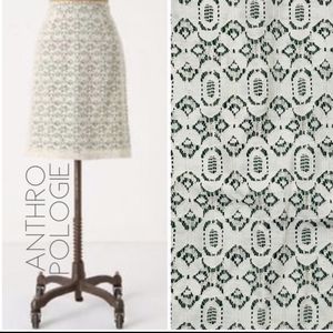 Anthropologie Edme & Esyllte Skirt Size 6 Off White Overlay Straight Knee Length